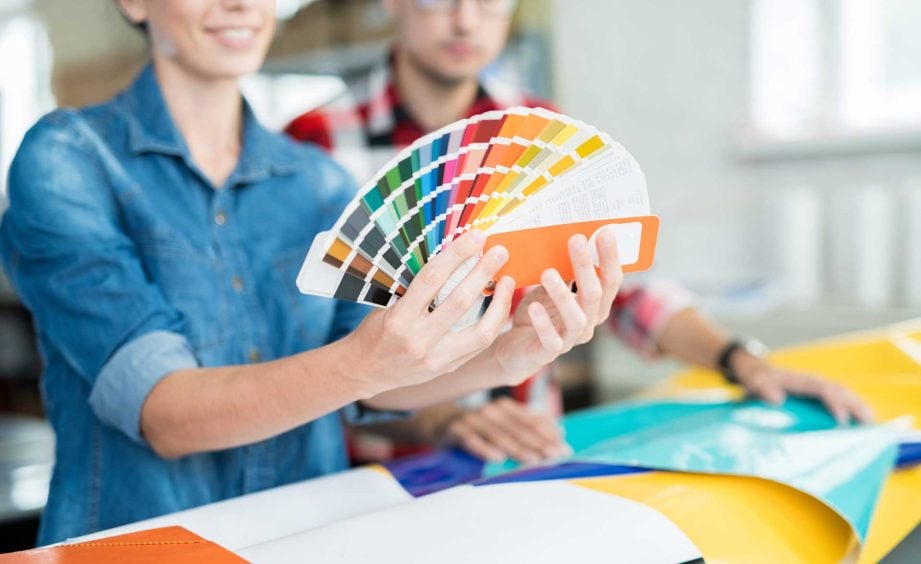 crop coworking designers choosing colors